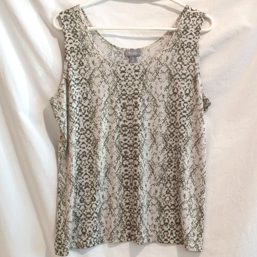 Chico's | Travelers Knit Sleeveless Tank Top Coordinate Reptile Pattern | L